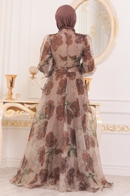 Vison-Tesettürlü Abiye Elbise-Robes de Soirée-2318V - Thumbnail