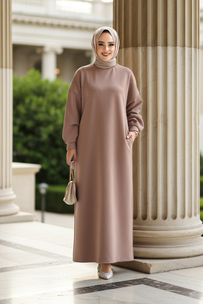 Vizon Sweat Tesettür Elbise 23641V - 1