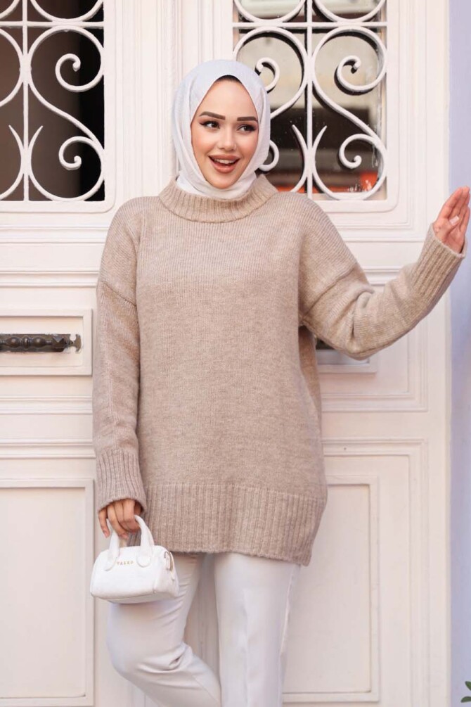 Vizon Tesettür Triko Kazak Tunik 55551V - 2