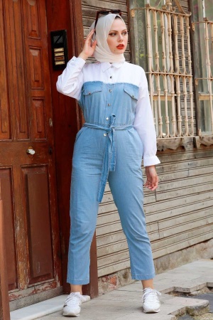 White Hijab Overalls 241B - 1