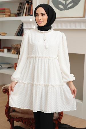 White Hijab Tunic 1342B - 1