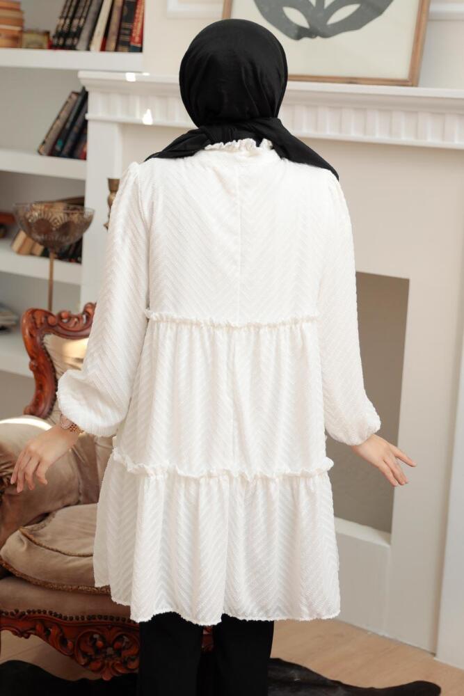 White Hijab Tunic 1342B - 3