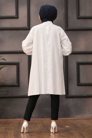 White Hijab Tunic 30011B - 2