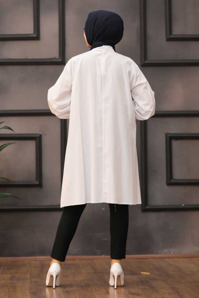 White Hijab Tunic 30011B - 2