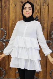White Hijab Tunic 3798B - Thumbnail