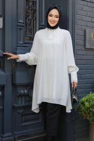 White Hijab Tunic 5000B - Thumbnail