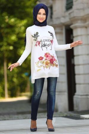 White Hijab Tunic 3005B - 1