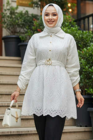 White Modest Tunic 14252B - NEVA STYLE