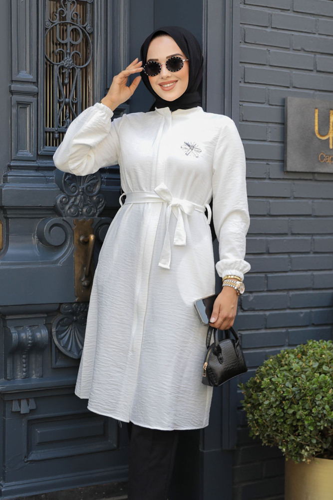 White Modest Tunic 646B - 1