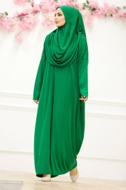 Yeşil Tesettür Namaz Elbisesi 18301Y - Thumbnail