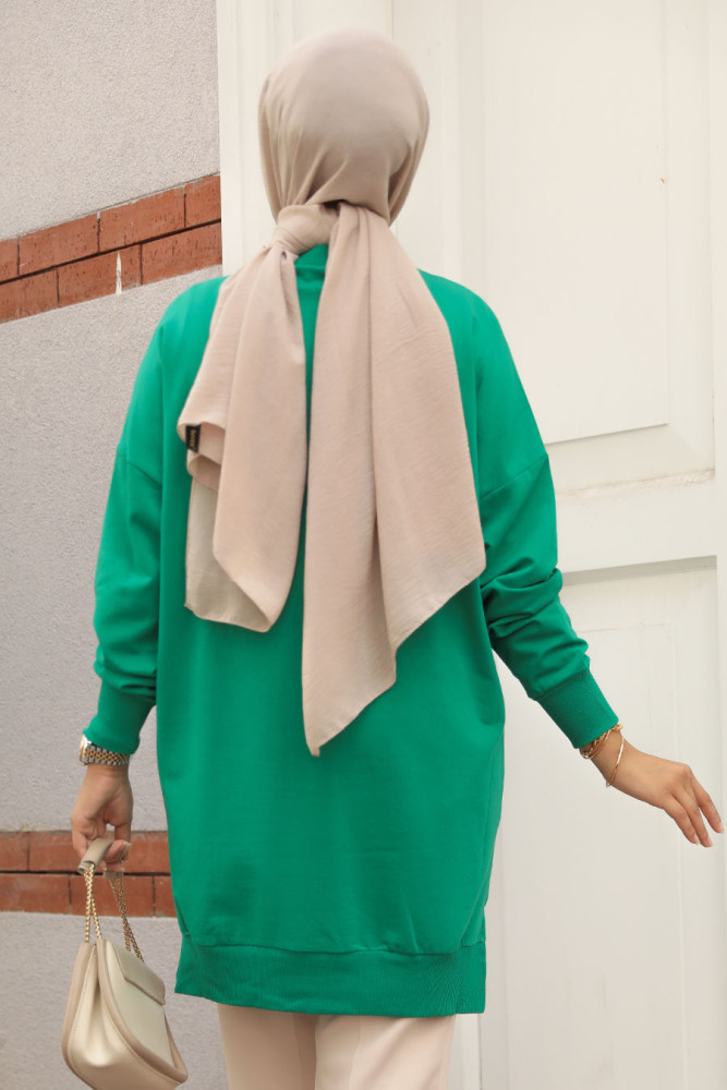 Yeşil Tesettür Tunik 30644Y - 4