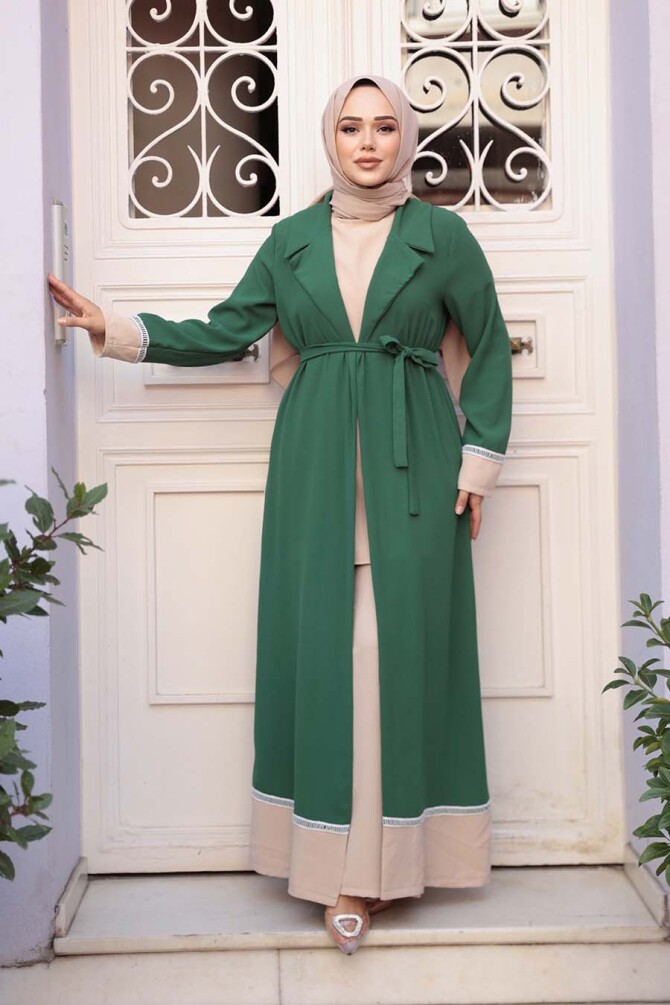 Yeşil Tesettür Üçlü Takım 76371Y - 2