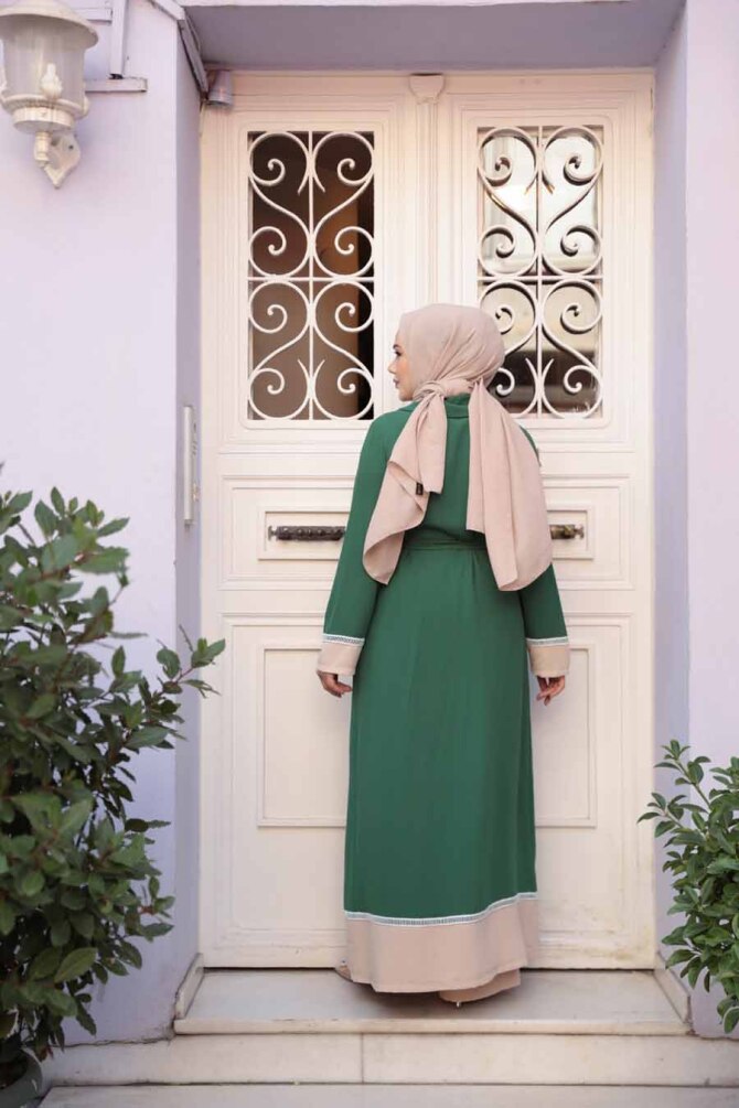 Yeşil Tesettür Üçlü Takım 76371Y - 3