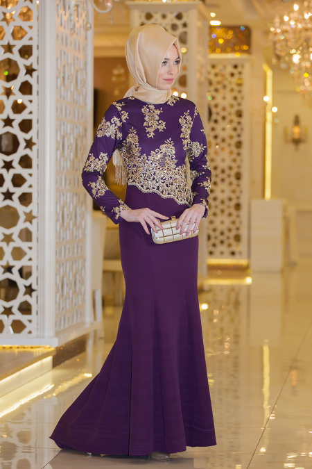 YGS - Purple Hijab Dress 5020MOR