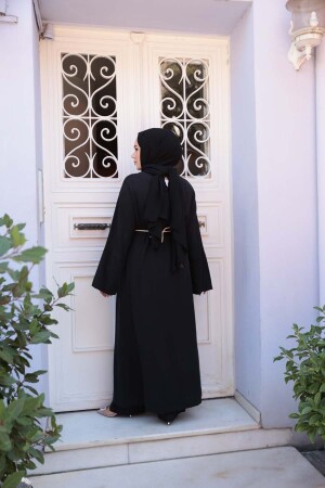 Yırtmaç Detaylı Siyah Tesettür İkili Takım 7669S - 3