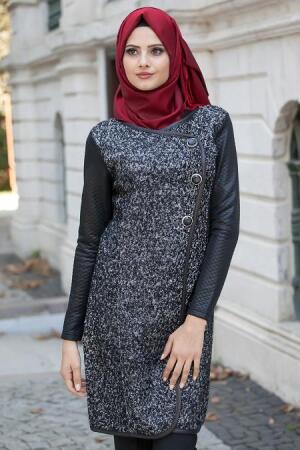 Zamane - Black Hijab Coat 0784S - 1