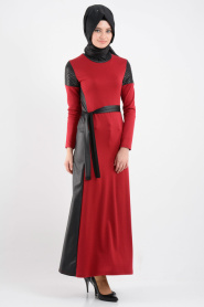 Zamane - Claret Red Dress - Thumbnail