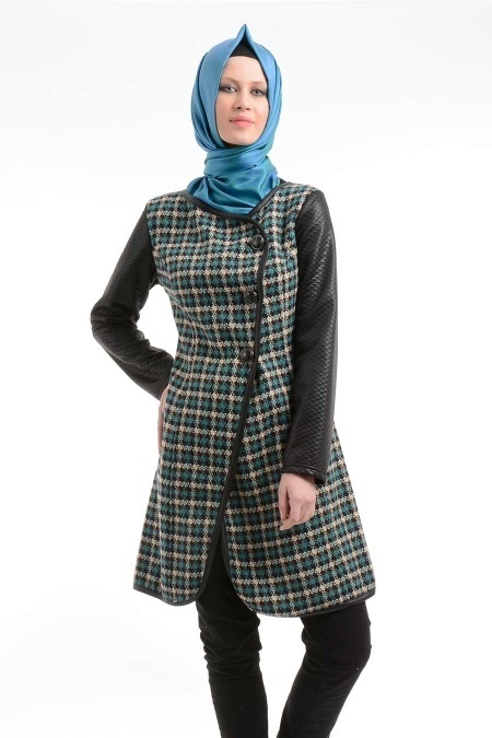 Zamane - Green Hijab Coat 0783Y
