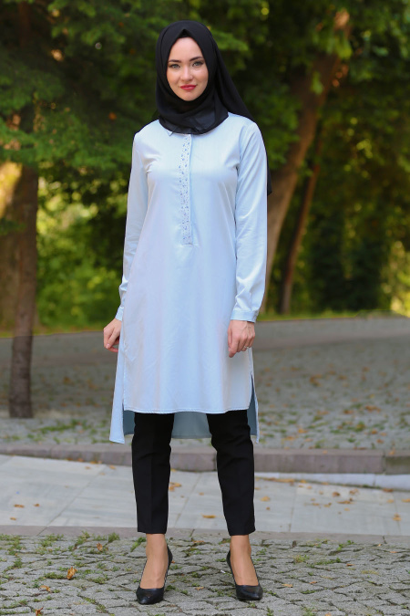 Zernisan - Baby Blue Hijab Tunic 4815BM