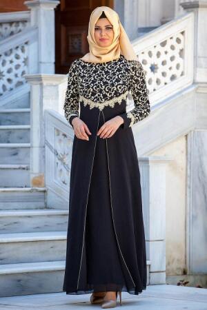 Zernisan - Black Hijab Dress 540611S - 1