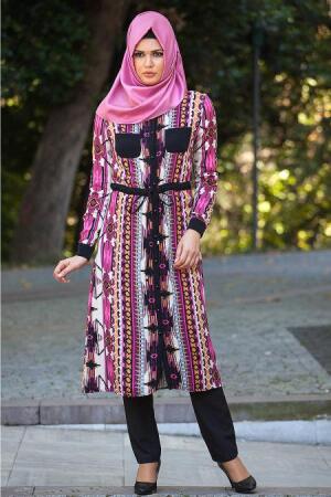 Zernisan - Black Hijab Tunic 4704S - 1