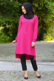 Zernisan - Fuchsia Hijab Tunic 4815F - Thumbnail