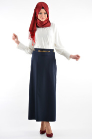 Zernisan - Navy Blue Hijab Skirt 30109L - Thumbnail