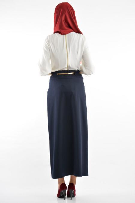 Zernisan - Navy Blue Hijab Skirt 30109L - 3