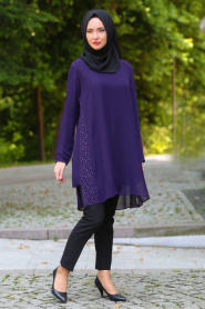Zernisan - Purple Hijab Tunic 4843MOR - Thumbnail
