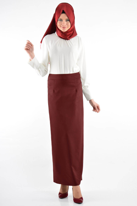 Zernişan - Rouge Bordeaux Hijab Jupe 30205BR