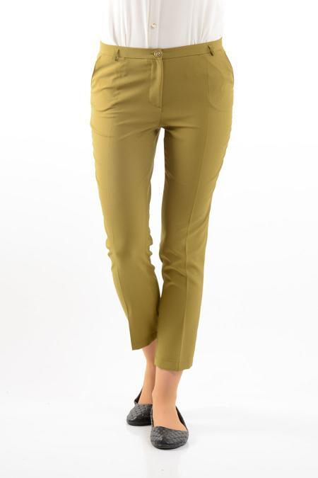 Zernişan - Yağ Yeşili Pantolon - ZERNİŞAN