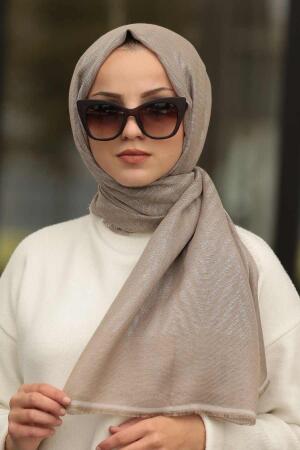 Zigzag Patterned Mink Color Shawl 7506V - 1