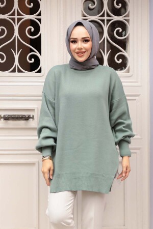 Zincir Detaylı Mint Tesettür Triko Kazak Tunik 17202MINT - 2